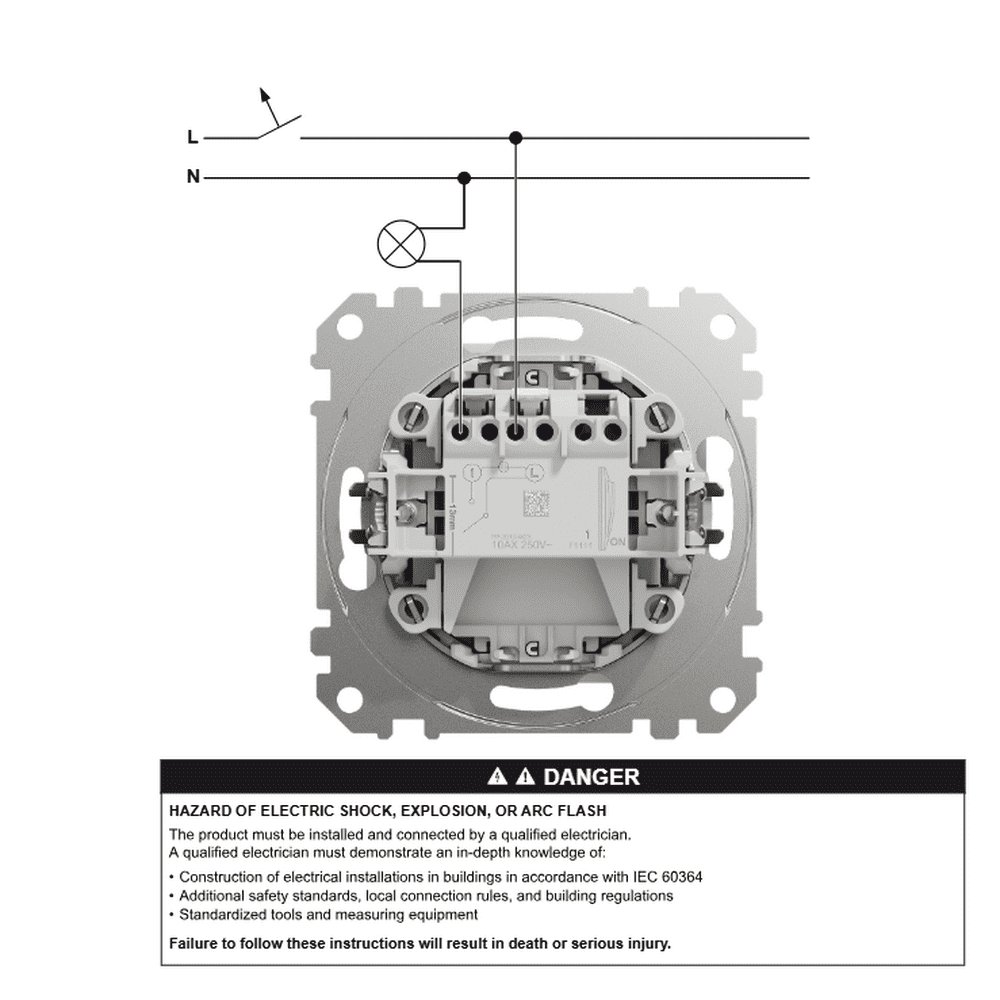 Вимикач Schneider Sedna Design чорний картковий 10 А ( SDD114121 )